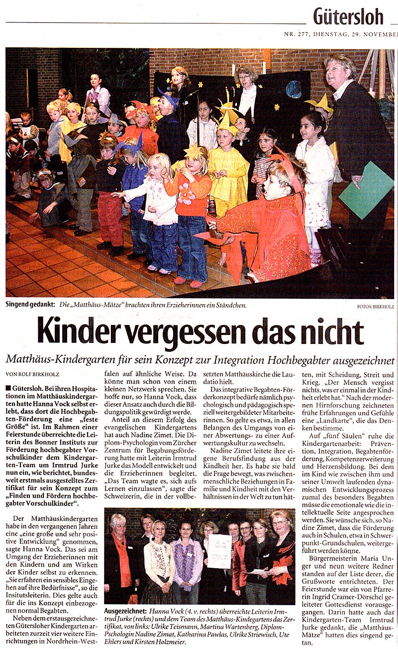 Neue Westfälische am 29.11.2006